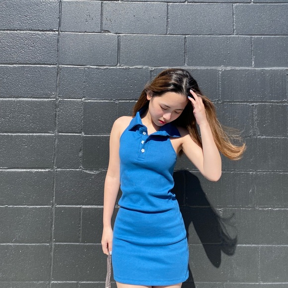 Dresses & Skirts - Korean-style women's sleeveless dress with a solid color slim fit designed.